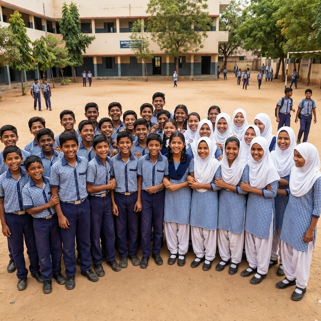 Iqra Convent student studying